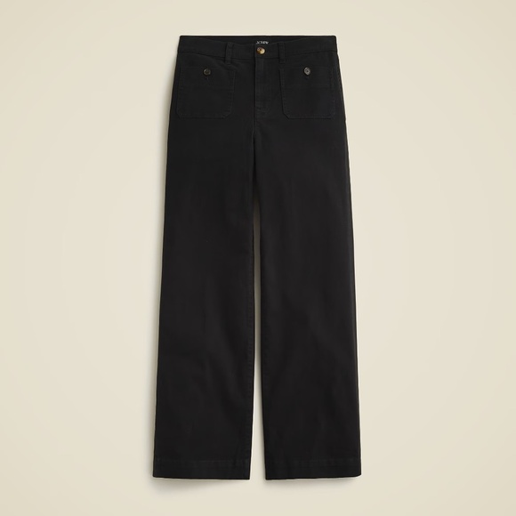 NWT!! J. CREW Sailor Slim Wide Leg Chino Pants Solid Black Nautical 30T 30 Tall - Picture 11 of 16